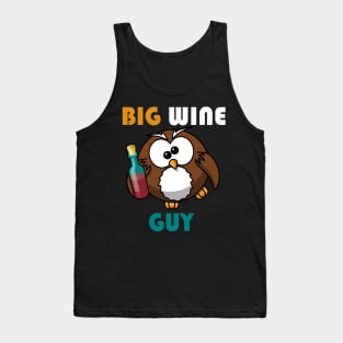 Big wine guy funny owl design Tank Top